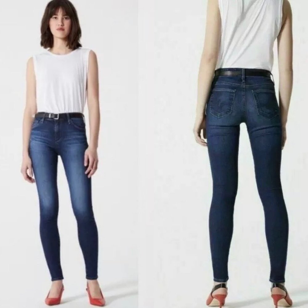 AG ADRIANO GOLDSCHMIED THE FARRRAH SKINNY Womens High Rise Skinny Blue Jeans siz